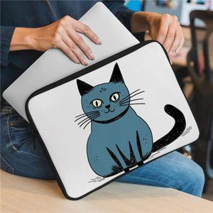 Cat Doodle Art Mac Book Air 14" Sleeve - Funny Cat Laptop Sleeve